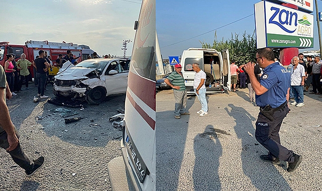 İşçi servisi ile otomobil çarpıştı: 15 yaralı