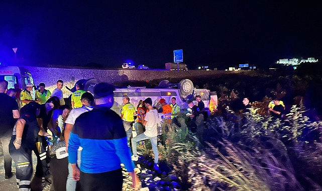İşçi servisi tarlaya uçtu: 12 yaralı
