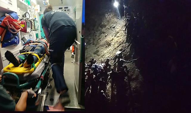 Kaza yapan aracı baraja uçmaktan takıldığı ağaç kurtardı: 3 yaralı