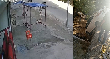 Şanlıurfa'da otomobil boşluğa düştü! o anlar kameraya yansıdı