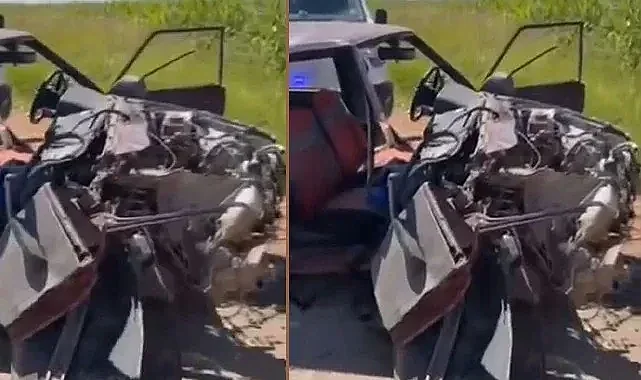 Şanlıurfa'da trafik kaza! Otomobil kullanılamaz hale geldi