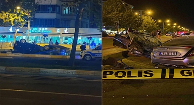 Sürücüsünün kontrolünde çıkan otomobil yan şeritteki otomobile çarptı