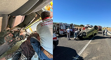 Virajı alamayan otomobil takla attı: Yaralılar var