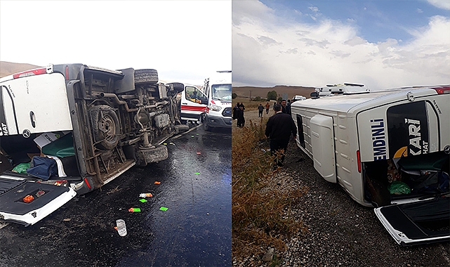 Minibüs yan yattı: Çok sayıda yaralı