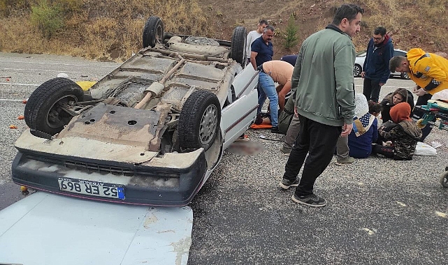 Otomobil takla attı: 5 yaralı