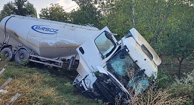 Tanker şarampole devrildi: 1 yaralı