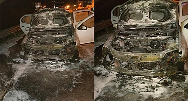 Araç yanarak kullanılamaz hale geldi