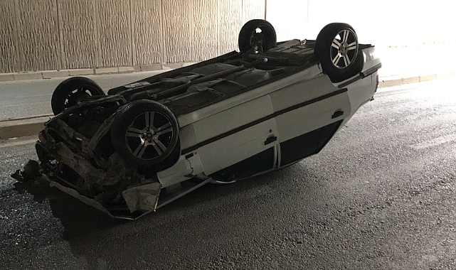 Elazığ’da otomobil takla attı: 1 yaralı