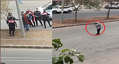 Elinde av tüfeğiyle yolu kapattı, hakaretler savurdu