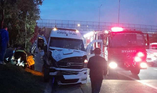 İşçi servisi ile otomobil çarpıştı: 14 yaralı