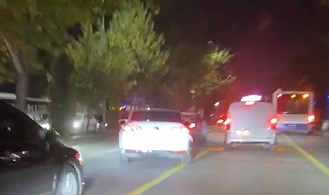 Makas atan sürücü kameraya yansıdı