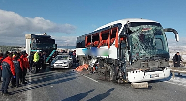 Sivas’ta otobüs kazası: 1 ölü 2 yaralı