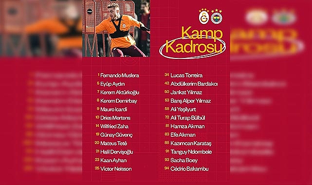 Galatasaray’ın Süper Kupa maçı kamp kadrosu belli oldu