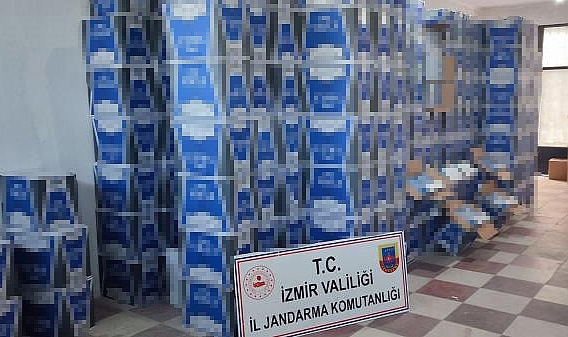 İzmir'de 5 milyon 320 bin boş makaron ele geçirildi