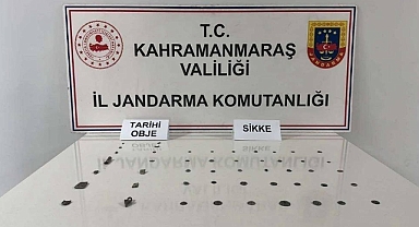 Kahramanmaraş’ta sikke ve tarihi objeler ele geçirildi