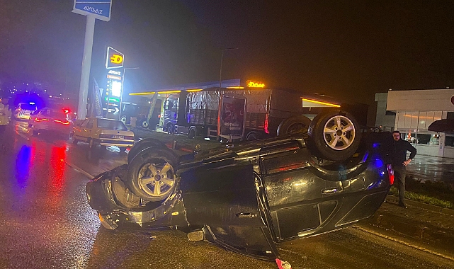 Kontrolden çıkan cip ters döndü: 3 yaralı