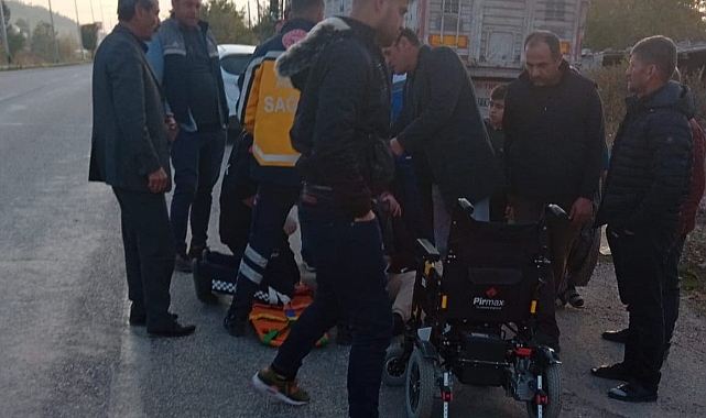 Otomobilin çarptığı engelli adam yaralandı