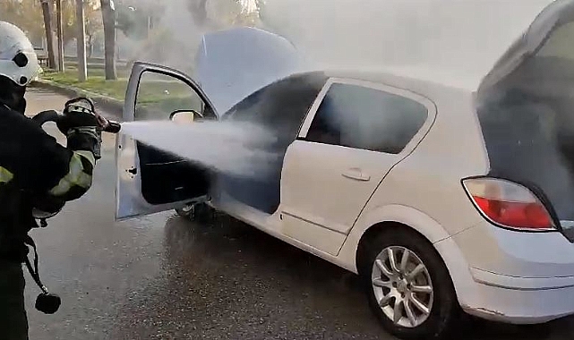 Şanlıurfa'da bir otomobil alevlere teslim oldu
