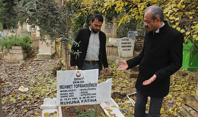 Şanlıurfa'da şehit mezarına büyük saygısızlık