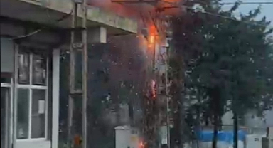 Elektrik trafosunda korkutan patlama