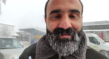 Soğuktan kirpik ve kaşları dondu: Çıldır eksi 31,5 derece