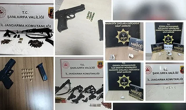 Siverek'te şok uygulama! Uyuşturucu ve silah ele geçirildi