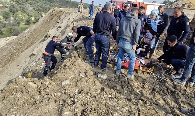 Üzerine kaya devrilen şahıs yaralandı