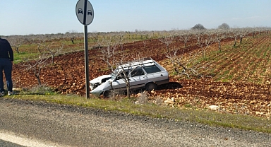 Şanlıurfa'da devrilen otomobilin sürücüsü yaralandı