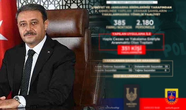 Vali Şıldak paylaştı! Aranan 351 yakalandı