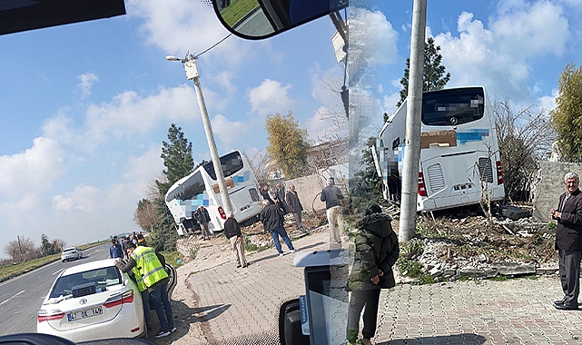 Yolcu otobüsü bir evin bahçesine girdi