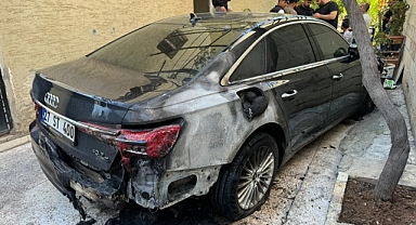 Birecik'te eski Ak Parti belediye meclis üyesine ait araç kundaklandı