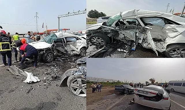 Birecik'te kaza! Otomobiller hurdaya döndü: Ölü ve yaralılar var