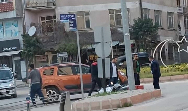Otomobil motosiklete çarptı:1 yaralı