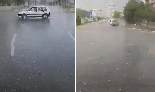 Şanlıurfa merkezde dolu yağışı!