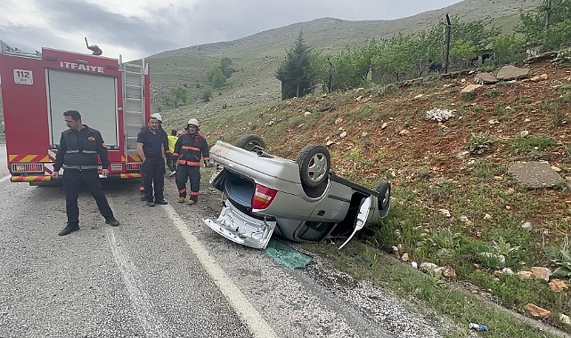 Kontrolden çıkan otomobil takla attı: 1 yaralı