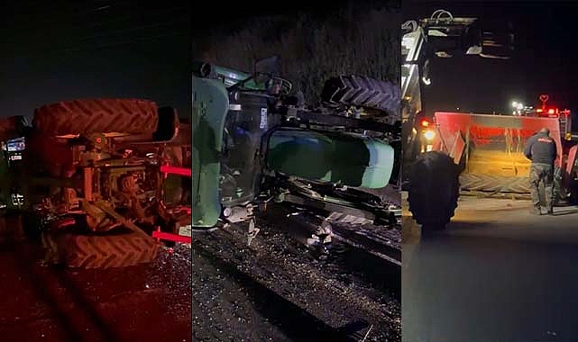 Minibüs ile traktör çarpıştı: 7 yaralı