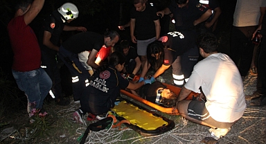 Polisten kaçarken 100 metrelik uçuruma yuvarlandılar: 3 yaralı