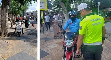 Şanlıurfa'da kaldırımda motosiklet kullanan 61 sürücüye ceza