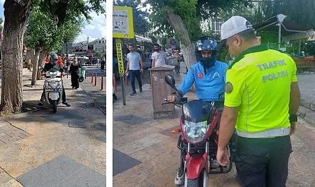 Şanlıurfa'da kaldırımda motosiklet kullanan 61 sürücüye ceza