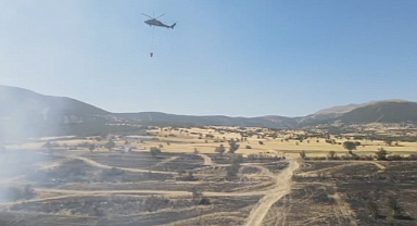 Anız yangınında bin dönümlük arazi küle döndü