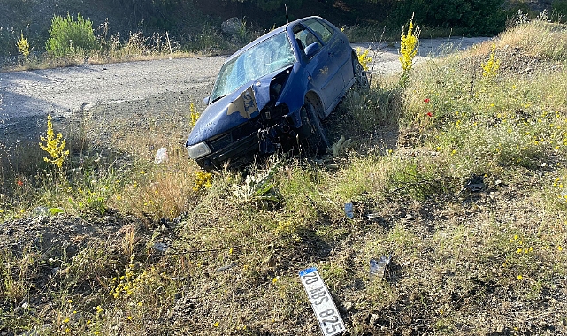 Otomobil şarampole uçtu, 1 yaralı