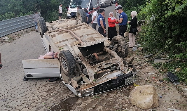Otomobil takla attı: 5 yaralı