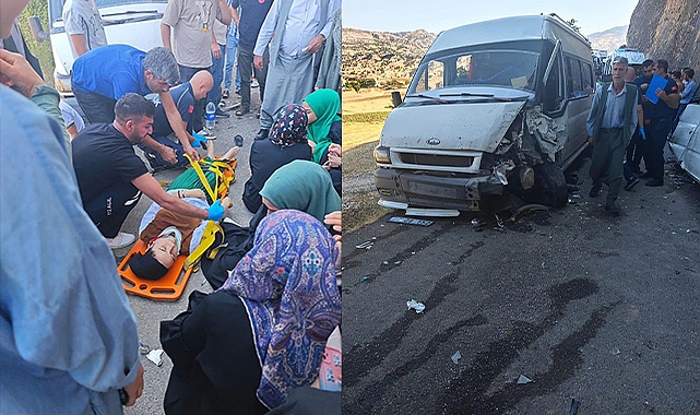 Adıyaman’da işçileri taşıyan 2 minibüs çarpıştı: 13 yaralı