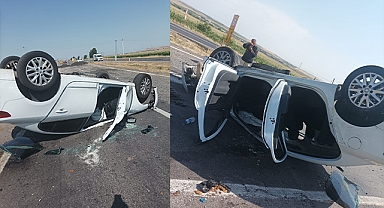 Diyarbakır'da otomobil takla attı! Yaralılar var