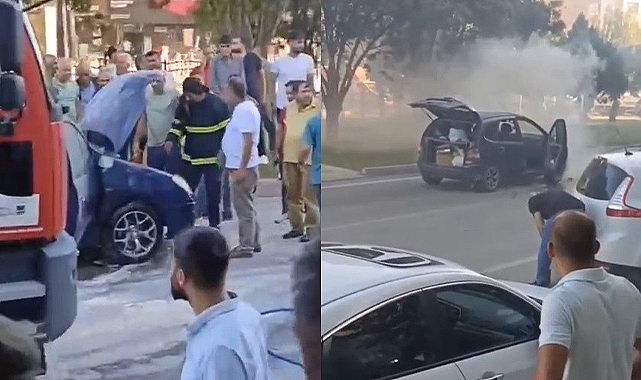 Elazığ'da seyir halindeki otomobil alev aldı