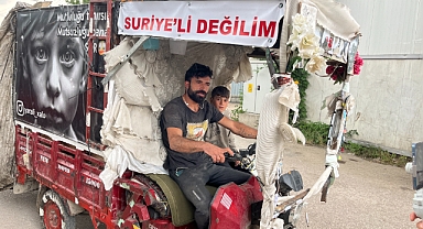 Siverekli İrgen, saldırıya uğramamak için motosikletine "Suriyeli değilim" yazdı