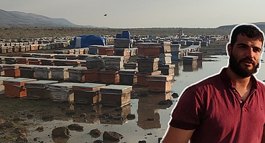Urfalı arıcının kovanları sular altında kaldı