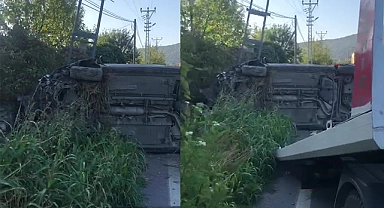 Kontrolden çıkan otomobil elektrik direğine çarparak yan yattı: 1 yaralı