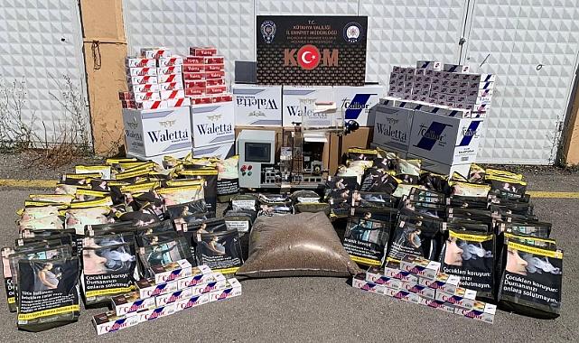 Kütahya’da 125 bin 800 adet makaron ele geçirildi
