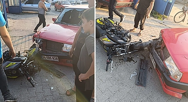 Otomobil ile motosiklet çarpıştı: 1 yaralı